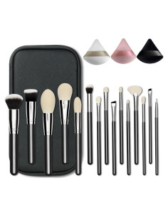 Juego de brochas de maquillaje EVRCHGIEA 15 piezas pelo de cabra