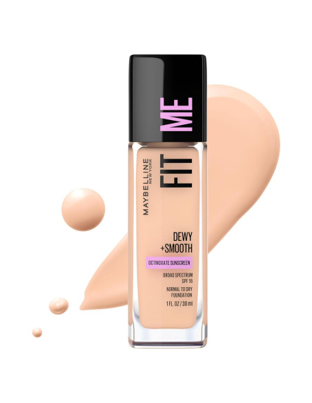Base de Maquillaje Maybelline Fit Me Dewy + Smooth 30 ml Marfil Base de Maquillaje Maybelline Fit Me Dewy + Smooth 30 ml Marfil