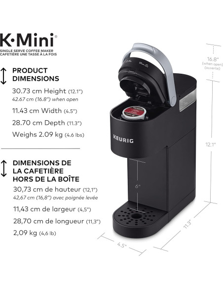 Máquina de Café K-Mini Keurig Negra Mate 1 Porción Máquina de Café K-Mini Keurig Negra Mate 1 Porción