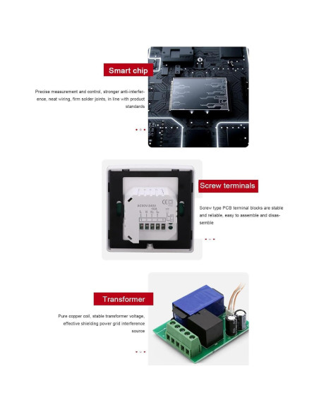 Termostato Digital Inteligente Walfront 7 Días WiFi Control App Termostato Digital Inteligente Walfront 7 Días WiFi Control App
