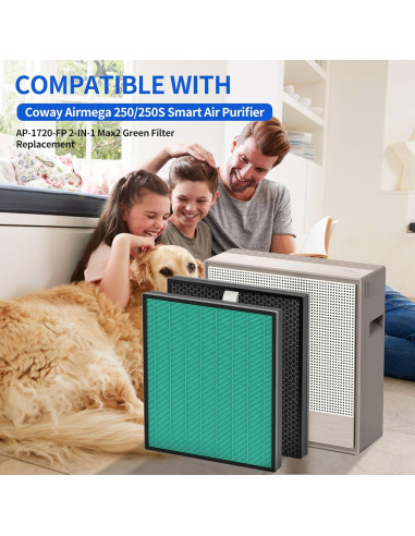 Filtros de Reemplazo HEPA y Carbón Activado Coway Airmega 250