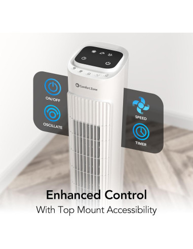 Ventilador de Torre Comfort Zone CZ12567 91.44 cm Control Remoto