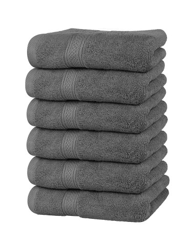 Juego de 72 Toallas de Mano Utopia 100% Algodón Gris 40x71 cm