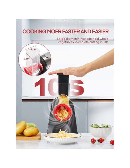 Rallador de Queso Eléctrico Aiheal 150W 4 en 1 con Cuchillas Rallador de Queso Eléctrico Aiheal 150W 4 en 1 con Cuchillas