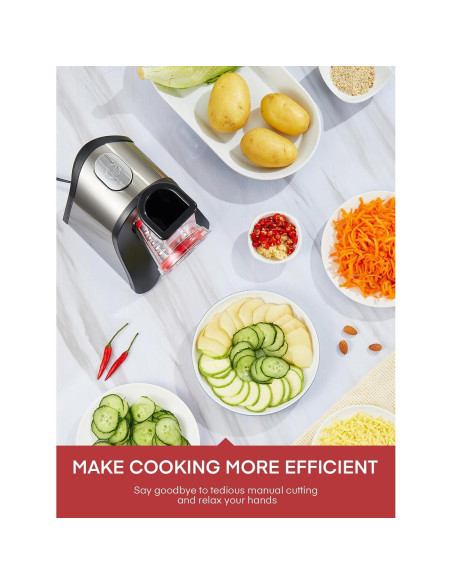 Rallador de Queso Eléctrico Aiheal 150W 4 en 1 con Cuchillas Rallador de Queso Eléctrico Aiheal 150W 4 en 1 con Cuchillas