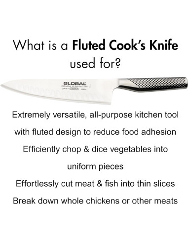 Cuchillo de Chef Global Modelo X 20.32 cm Acero Inoxidable