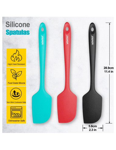 Juego de 3 espátulas de silicona VOVOLY 28.4 cm resistentes al calor