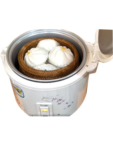Cesta de Vapor de Arroz Pegajoso Plai Na de Bambú 1.1L