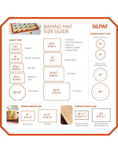 Alfombrilla de Silicona para Hornear Silpat Media Bandeja 29.5x41.9cm