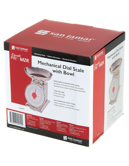 Balanza Mecánica de Dial San Jamar SCDLB11 Acero Inoxidable Balanza Mecánica de Dial San Jamar SCDLB11 Acero Inoxidable