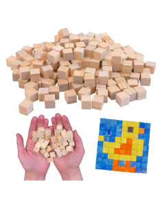 Bloques de Madera para Manualidades Invenciones STEM 200 Piezas 15mm