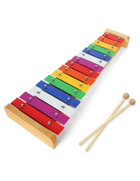 Xilófono de Madera Colorido LOLYSIC 15 Tonos con Mazos Xilófono de Madera Colorido LOLYSIC 15 Tonos con Mazos