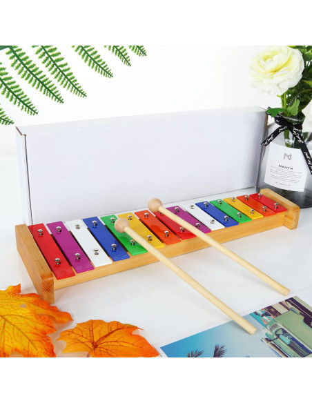 Xilófono de Madera Colorido LOLYSIC 15 Tonos con Mazos Xilófono de Madera Colorido LOLYSIC 15 Tonos con Mazos