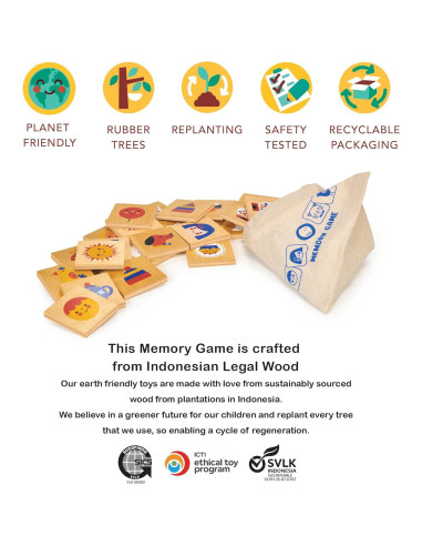 Juego de Memoria de Madera Mentari - 32 Piezas Educativas