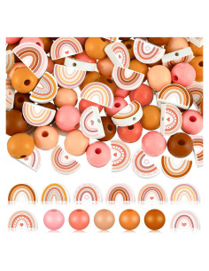 Perlas de Madera Arcoíris Waydress 200 Pcs para DIY Joyería