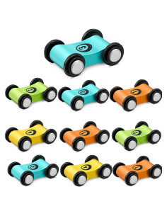Juego de 10 Mini Coches de Madera Lragvtbk para Niños