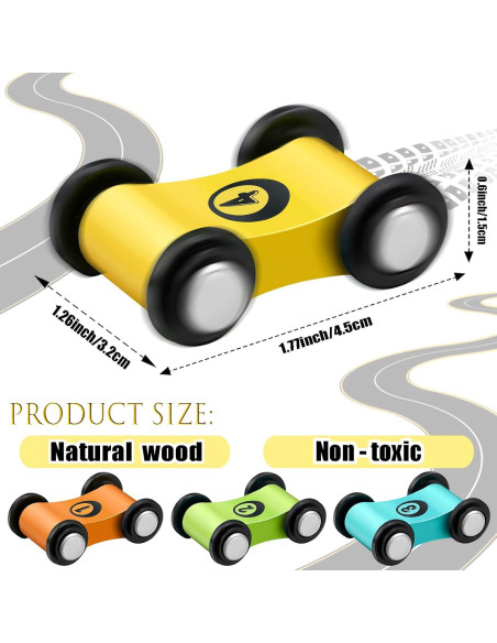 Juego de 10 Mini Coches de Madera Lragvtbk para Niños Juego de 10 Mini Coches de Madera Lragvtbk para Niños