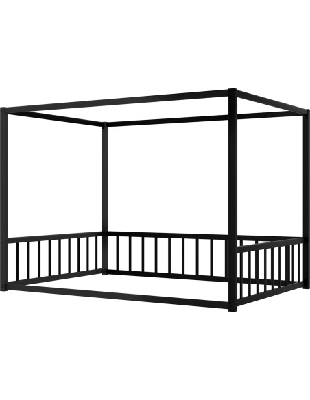 Cama Montessori con Dosel Bellemave Completo Negra Antichoque Cama Montessori con Dosel Bellemave Completo Negra Antichoque