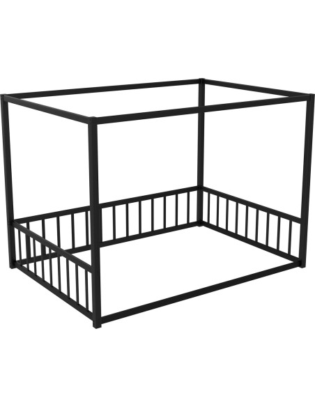 Cama Montessori con Dosel Bellemave Completo Negra Antichoque Cama Montessori con Dosel Bellemave Completo Negra Antichoque