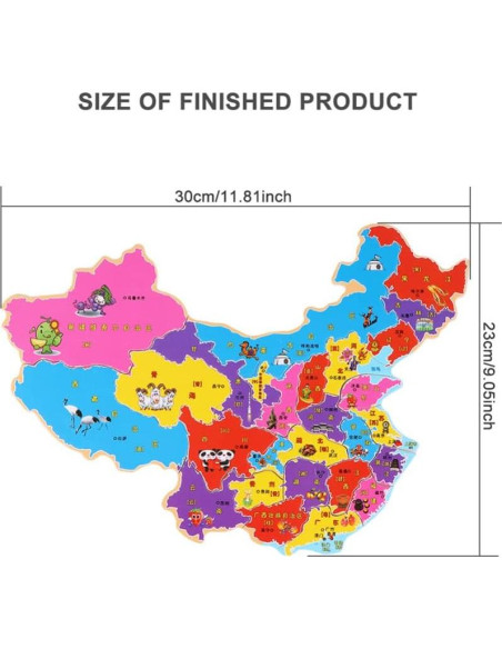 Rompecabezas Educativo de Mapa Chino Alipis 2 Piezas 30x22.5cm Rompecabezas Educativo de Mapa Chino Alipis 2 Piezas 30x22.5cm
