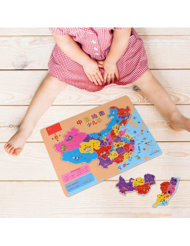 Rompecabezas Educativo de Mapa Chino Alipis 2 Piezas 30x22.5cm