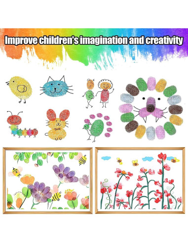 Almohadillas de Tinta Grandes Biggun - 8 Colores Lavables para Niños