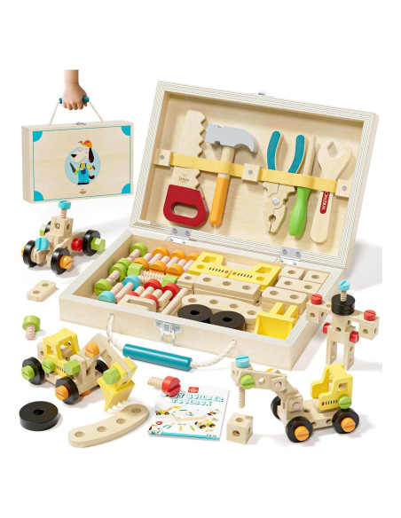 Juego de Herramientas de Madera Lehoo Castle para Niños 3-5 Años Juego de Herramientas de Madera Lehoo Castle para Niños 3-5 Años