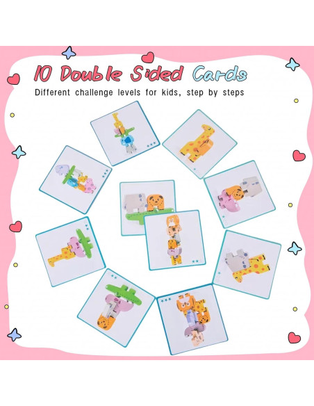 Bloques de Animales de Madera Hagiyaki - Juguetes Montessori 10 Piezas Bloques de Animales de Madera Hagiyaki - Juguetes Montessori 10 Piezas