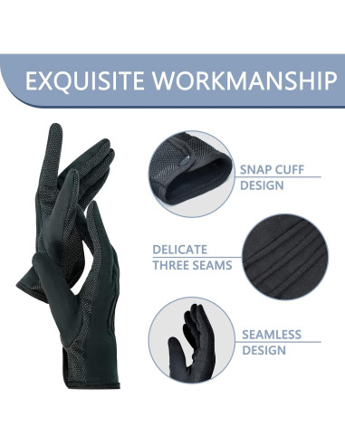 Guantes de Algodón Antideslizantes para Adultos - Color Negro