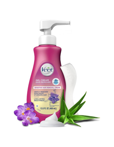 Crema Depilatoria Veet Gel Sensible 382.7 g con Aloe Vera Crema Depilatoria Veet Gel Sensible 382.7 g con Aloe Vera