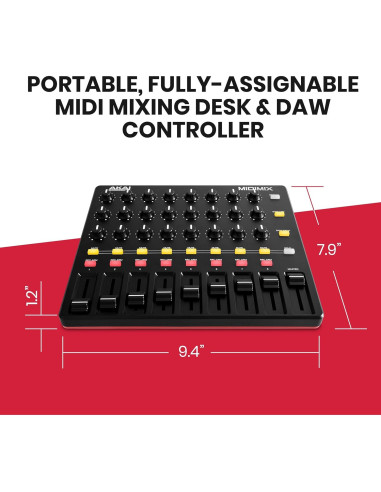 Controlador MIDI USB AKAI MIDImix - Mezclador Compacto con 8 Faders