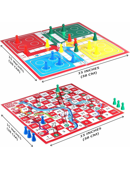 Juego de Mesa Ludo y Serpientes y Escaleras Ankit 2 en 1 Juego de Mesa Ludo y Serpientes y Escaleras Ankit 2 en 1