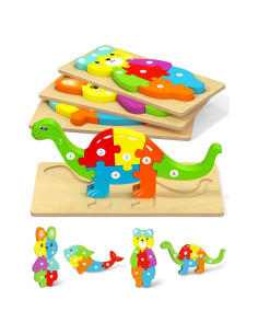 Rompecabezas de Madera Montessori Yetonamr 4 Piezas 3-5 Años