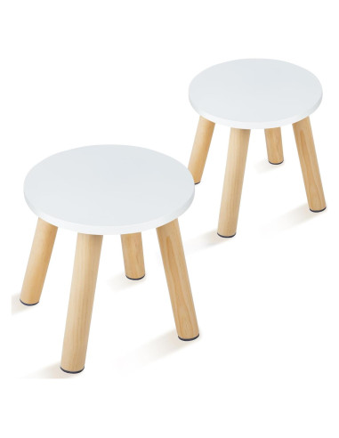 Taburete Infantil de Madera VISCOO - 2 Piezas, 25x26 cm