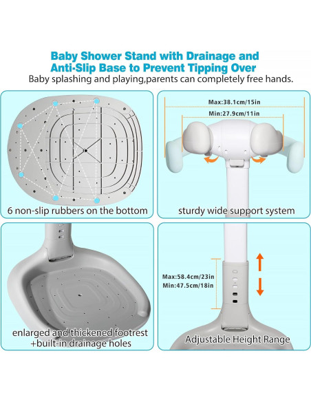 Soporte de Ducha Plegable para Bebés Ajustable - Antideslizante Soporte de Ducha Plegable para Bebés Ajustable - Antideslizante