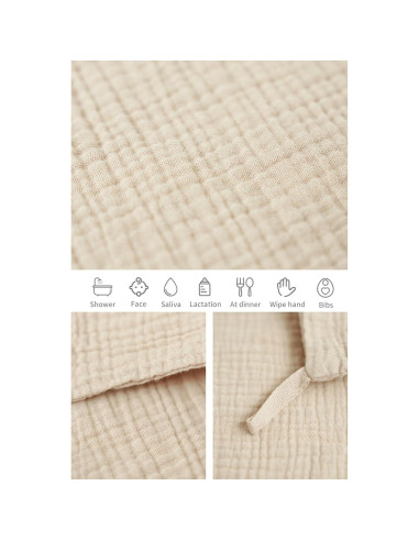 Paquete de 6 Paños de Muselina para Bebés Konssy 100% Algodón