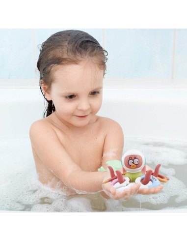Juguete de baño pulpo flotante Caterbee con 5 anillos coloridos