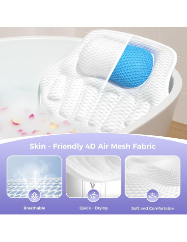 Almohada de Baño YHAOGALI Ergonómica con Ventosas Antideslizantes