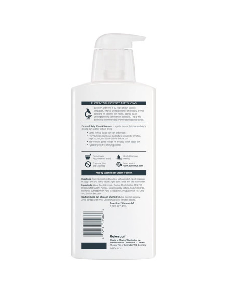 Eucerin Bebé Champú y Gel de Baño Sin Fragancia 400 ml Eucerin Bebé Champú y Gel de Baño Sin Fragancia 400 ml
