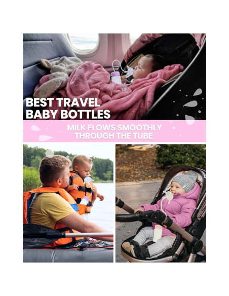 Botella Anti-Cólico Skywin para Bebés 236ml, 2 Piezas Rosa Botella Anti-Cólico Skywin para Bebés 236ml, 2 Piezas Rosa