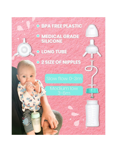 Botella Anti-Cólico Skywin para Bebés 236ml, 2 Piezas Rosa Botella Anti-Cólico Skywin para Bebés 236ml, 2 Piezas Rosa
