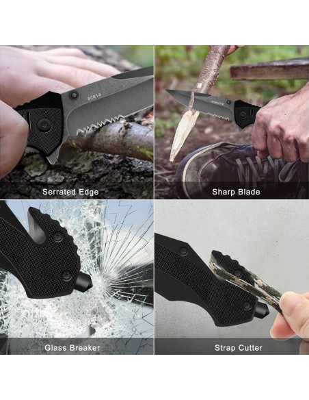 Cuchillo Plegable EMHTiii con Cortador y Rompedor de Vidrio Cuchillo Plegable EMHTiii con Cortador y Rompedor de Vidrio