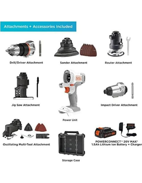 Kit Combo Inalámbrico 6 Herramientas BLACK+DECKER 20V MAX Kit Combo Inalámbrico 6 Herramientas BLACK+DECKER 20V MAX