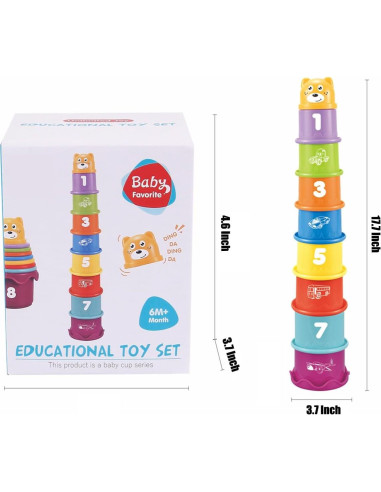 Juguete de Tazas Apilables Montessori Cosaway 6-18 meses