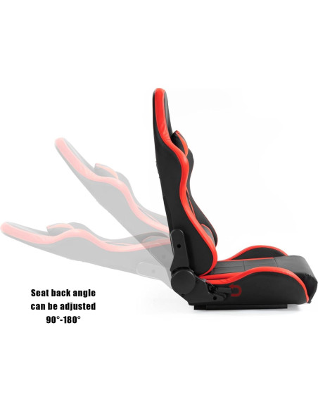 Asiento de Carreras Marada RS Ajustable Rojo con Doble Bloqueo Asiento de Carreras Marada RS Ajustable Rojo con Doble Bloqueo