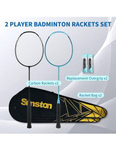 Set de Raquetas de Bádminton Senston N80 - Fibra de Carbono 5U 2