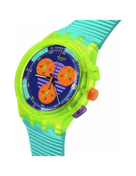 Reloj Swatch Chrono 42mm Unisex Acero Inoxidable Neon Wave Reloj Swatch Chrono 42mm Unisex Acero Inoxidable Neon Wave