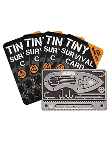 Tarjeta de Supervivencia ULTIMATE 5 Herramientas EDC Plata
