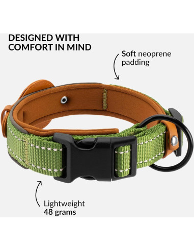 Collar para Perros Airtag CollarDirect Ajustable Verde 42-50.8 cm