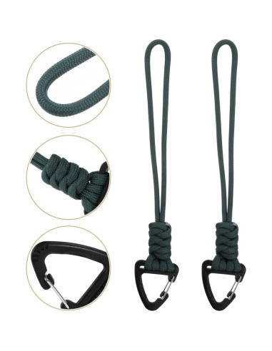 Llavero Paracord HANABASS 2pcs Verde Oscuro 1.3m
